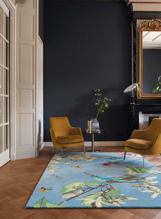 Brink and Campman Hummingbird Blue Area Rug by Wedgwood Room Image Feature