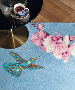 Brink and Campman Hummingbird Blue Area Rug by Wedgwood Room Image Feature