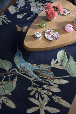 Brink and Campman Hummingbird Navy Area Rug by Wedgwood Room Image Feature