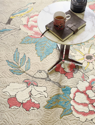 Brink and Campman Paeonia Coral Area Rug by Wedgwood Room Image Feature