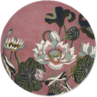 Brink and Campman Waterlily Dusty Rose Area Rug by Wedgwood Round Main Image