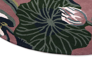 Brink and Campman Waterlily Dusty Rose Area Rug by Wedgwood Round Corner Image