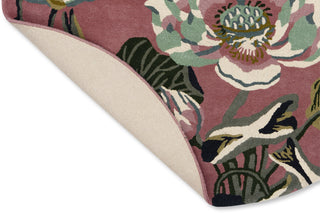 Brink and Campman Waterlily Dusty Rose Area Rug by Wedgwood Round Fold Image