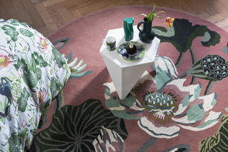 Brink and Campman Waterlily Dusty Rose Area Rug by Wedgwood Round Room Image Feature