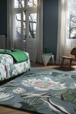 Brink and Campman Waterlily Midnight Pond Area Rug by Wedgwood Room Image Feature