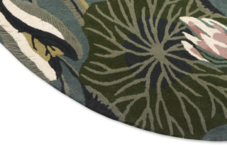 Brink and Campman Waterlily Midnight Pond Area Rug by Wedgwood Round Corner Image