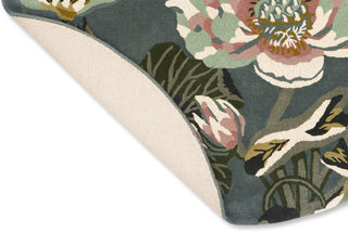 Brink and Campman Waterlily Midnight Pond Area Rug by Wedgwood Round Fold Image