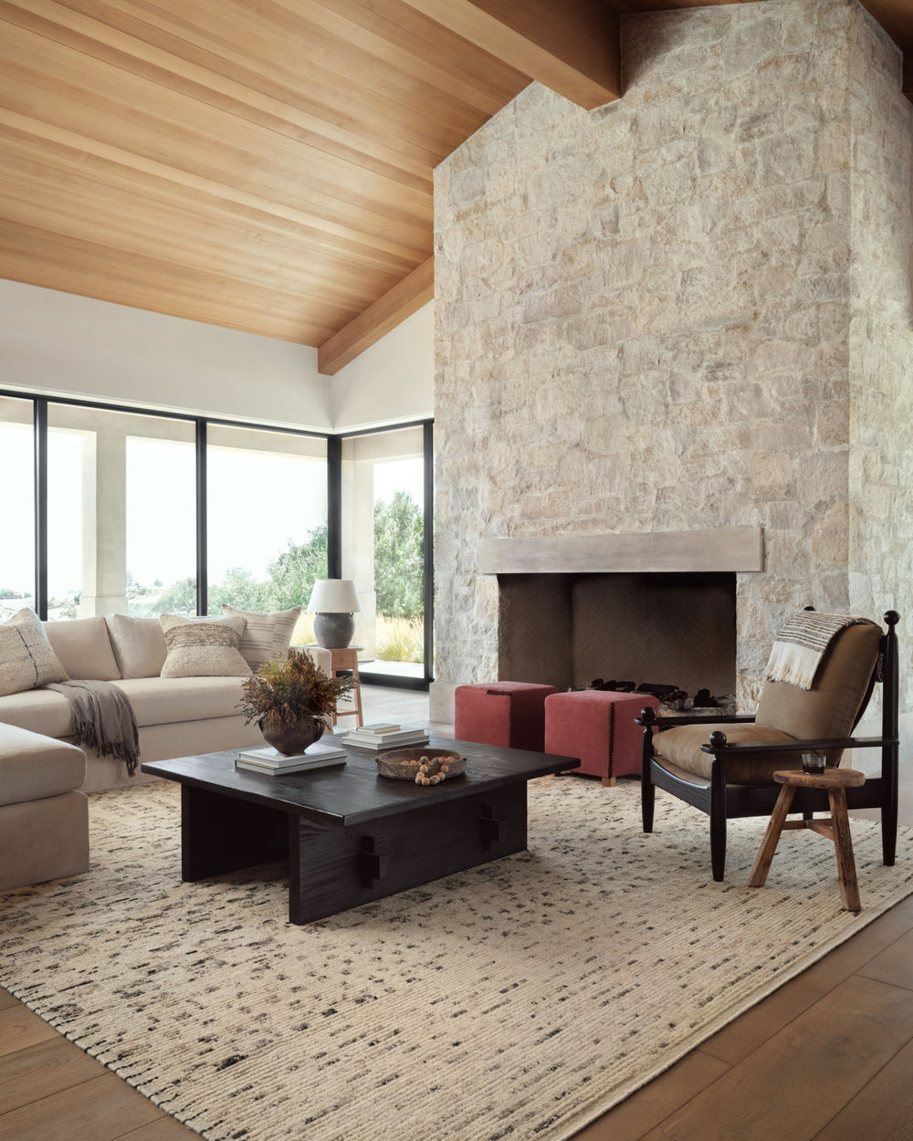 Amber Lewis x Loloi Briyana BRI-01 Natural / Granite Area Rug Lifestyle Image Feature