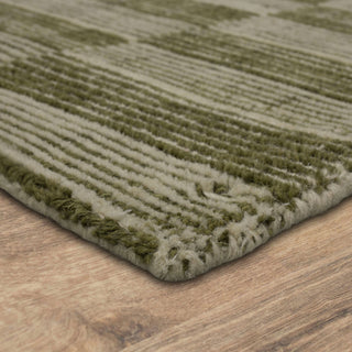 Karastan Broken Stripe Moss Area Rug by Bobby Berk Angle Image