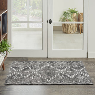 Nourison Brixton BRX01 Gray Area Rug Room Image Feature
