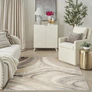 Nourison Brushstrokes BSK03 Cream Grey Area Rug by Inspire Me! Home D�cor Swatch Image