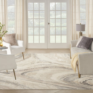 Nourison Brushstrokes BSK03 Cream Grey Area Rug by Inspire Me! Home D�cor Swatch Image