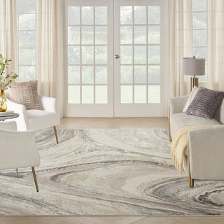 Nourison Brushstrokes BSK03 Cream Grey Area Rug by Inspire Me! Home D�cor 