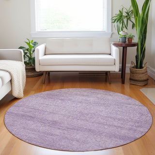 Dalyn Burano BU1 Lavender Machine Washable Area Rug Round Lifestyle Image Feature
