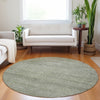 Dalyn Burano BU1 Sage Machine Washable Area Rug Round Lifestyle Image Feature
