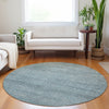Dalyn Burano BU1 Seafoam Machine Washable Area Rug Round Lifestyle Image Feature