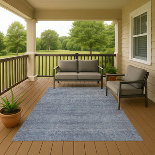 Dalyn Burano BU1 Sky Machine Washable Area Rug Outdoor Lifestyle Image Feature