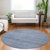 Dalyn Burano BU1 Sky Machine Washable Area Rug Round Lifestyle Image Feature
