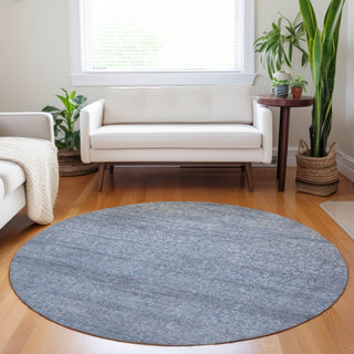 Dalyn Burano BU1 Sky Machine Washable Area Rug Round Lifestyle Image Feature