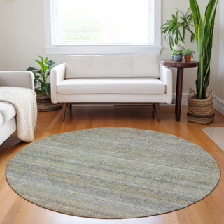 Dalyn Burano BU11 Seafoam Machine Washable Area Rug Round Lifestyle Image Feature