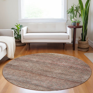 Dalyn Burano BU12 Coral Machine Washable Area Rug Round Lifestyle Image Feature