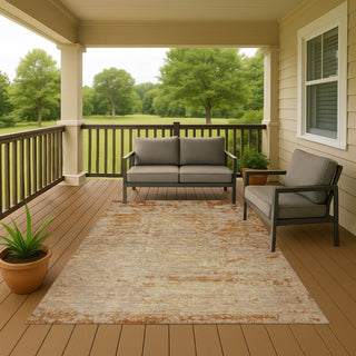 Dalyn Burano BU2 Copper Machine Washable Area Rug Outdoor Lifestyle Image Feature