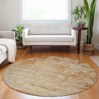Dalyn Burano BU2 Copper Machine Washable Area Rug Round Lifestyle Image Feature