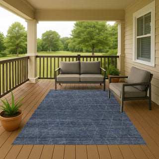 Dalyn Burano BU3 Navy Machine Washable Area Rug Outdoor Lifestyle Image Feature