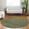 Dalyn Burano BU3 Olive Machine Washable Area Rug Round Lifestyle Image Feature