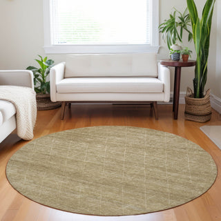 Dalyn Burano BU3 Wheat Machine Washable Area Rug Round Lifestyle Image Feature