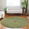 Dalyn Burano BU4 Olive Machine Washable Area Rug Round Lifestyle Image Feature