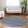 Dalyn Burano BU5 Blue Machine Washable Area Rug Round Lifestyle Image Feature