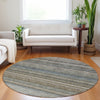 Dalyn Burano BU5 Taupe Machine Washable Area Rug Round Lifestyle Image Feature