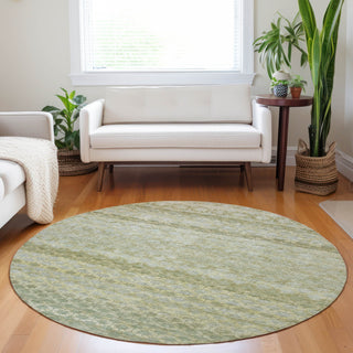 Dalyn Burano BU6 Aloe Machine Washable Area Rug Round Lifestyle Image Feature