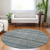 Dalyn Burano BU6 Blue Machine Washable Area Rug Round Lifestyle Image Feature