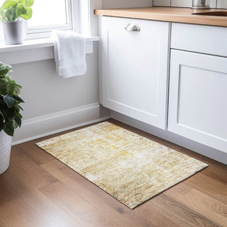 Dalyn Burano BU7 Gold Machine Washable Area Rug Scatter Lifestyle Image Feature