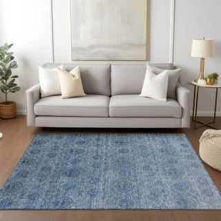 Dalyn Burano BU8 Blue Machine Washable Area Rug Lifestyle Image Feature