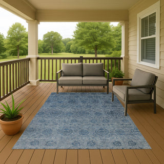 Dalyn Burano BU8 Blue Machine Washable Area Rug Outdoor Lifestyle Image Feature