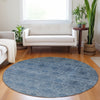 Dalyn Burano BU8 Blue Machine Washable Area Rug Round Lifestyle Image Feature