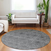 Dalyn Burano BU8 Gray Machine Washable Area Rug Round Lifestyle Image Feature