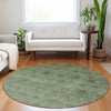 Dalyn Burano BU8 Olive Machine Washable Area Rug Round Lifestyle Image Feature