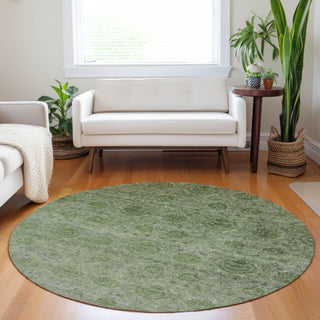 Dalyn Burano BU8 Olive Machine Washable Area Rug Round Lifestyle Image Feature