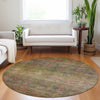 Dalyn Burano BU9 Cactus Machine Washable Area Rug Round Lifestyle Image Feature