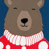 Surya Bundle Up Bear BUB-001 Dark Blue Detail