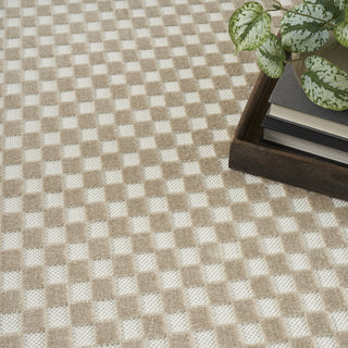 Nourison Care Free CAF02 Beige Area Rug Corner Image