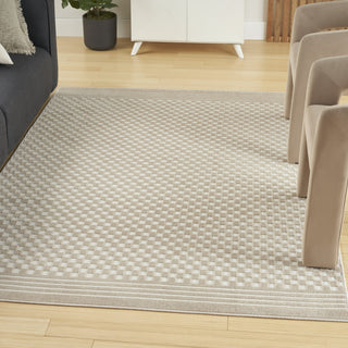 Nourison Care Free CAF02 Beige Area Rug Corner Image