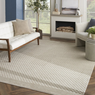 Nourison Care Free CAF02 Beige Area Rug Corner Image