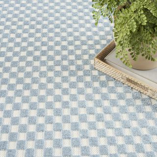Nourison Care Free CAF02 Blue Area Rug Corner Image