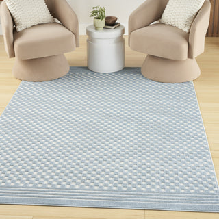 Nourison Care Free CAF02 Blue Area Rug Corner Image