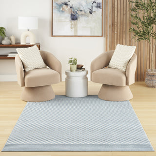Nourison Care Free CAF02 Blue Area Rug Room Image Feature